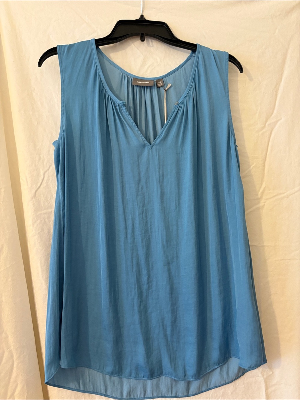 Sussan Blue Sleeveless V-Neck Tank Top